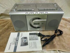 FG825 WINTECH CDダブルラジカセ CDR-W70 動作可能：CD カセット ラジオ 全て可能 本体+説明書+電源コード