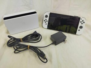 C2-10 動作確認/初期化済 Nintendo Switch 有機ELモデル HEG-001 ホワイト ※届いてテレビに繋いで即遊べます！
