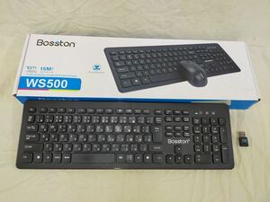 FG800 Bosston WS500 ワイヤレスキーボード＋マウス　黒色　BLACK ※マウス欠品