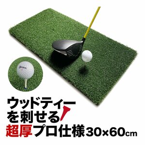 ウッドッティーを刺せるプロ仕様 TEEUP PRO RANGE MAT 30×60cm 業務用高重量1.44kg 35mm超厚ボリューム芝