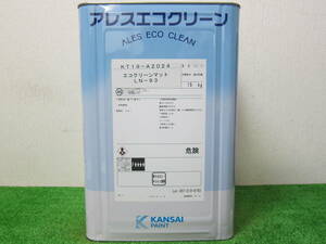 在庫数(1) 水性塗料 ホワイト色(N-93) つや消し 関西ペイント アレスエコクリーンマット 15kg