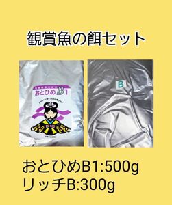 観賞魚餌 使い比べセット おとひめB1 500g リッチB300g 日清丸紅飼料 めだか グッピー らんちゅう稚魚