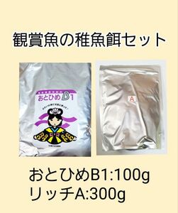 観賞魚餌 使い比べセット おとひめB1 100g リッチA 300g 日清丸紅飼料 めだか グッピー らんちゅう稚魚