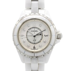 CHANEL Chanel J12 H2570 8P diamond 29 millimeter quartz shell face ceramic lady's wristwatch [ used ]