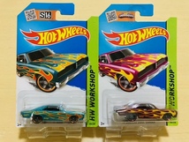 HOTWHEELS 1974 BRAZILIAN DODGE CHARGER Chrysler ブラジリアン ダッジ チャージャー クライスラー 2台 2色 紫 青緑 ファイアーフレイム_画像1