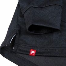 R339 新品 FILA GOLF フィラ ゴルフ 長袖 ポロシャツ 刺繍ロゴ ストレッチ 吸汗速乾 L ブラック_画像6