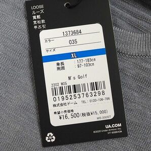 R322 新品 UNDER ARMOUR アンダーアーマー ゴルフ 薄手 インテリニット クルーネック セーター 定価16500円 XL グレーの画像7