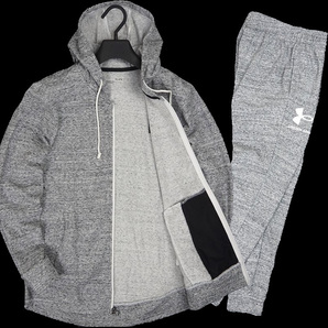 R299 新品 アンダーアーマー メランジ スウェット セットアップ 上下セット パーカー ジョガーパンツ UNDERARMOUR (サイズ:XXL)の画像2