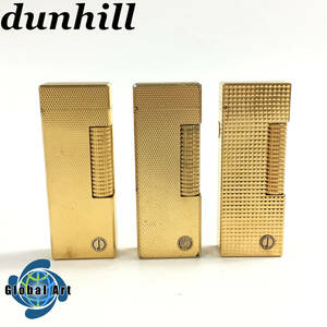 ★E03762/dunhill ダンヒル/ガスライター/dロゴ/ゴールド/まとめて/計3点セット/着火・火花OK含