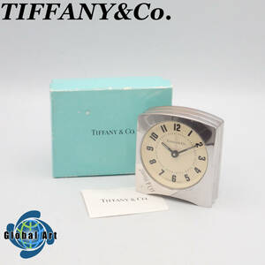 え03382/TIFFANY&Co. ティファニー/クオーツ/置時計/数字/文字盤 アイボリー/箱付/ジャンク