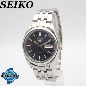 え03497/SEIKO セイコー/5 ファイブ/自動巻/メンズ腕時計/21石/裏スケ/文字盤 ブラック/7S26-0430