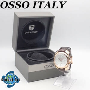 え03421【美品】OSSO ITALY オッソ イタリー/自動巻/メンズ腕時計/25石/裏スケ/数字/文字盤 ホワイト/箱付