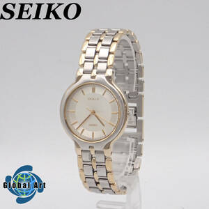 え03503/SEIKO セイコー/ドルチェ/クオーツ/レディース腕時計/コンビ/文字盤 ホワイト/8N41-6100/リューズ欠品