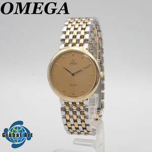 え03430/OMEGA オメガ/デビル/クオーツ/メンズ腕時計/コンビ/文字盤 ゴールド