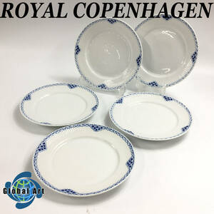 ★E04060【ほぼ未使用品】ROYAL COPENHAGEN ロイヤルコペンハーゲン/プレート/プリンセス/直径 約19.4㎝/まとめて/計5点セット