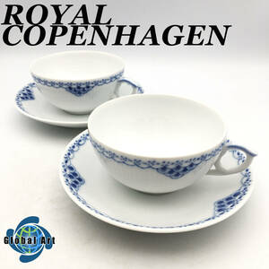 ★E04061【ほぼ未使用品】ROYAL COPENHAGEN ロイヤルコペンハーゲン/カップ&ソーサー/プリンセス/まとめて/計2点セット