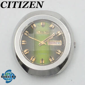 え03402/CITIZEN シチズン/自動巻/メンズ腕時計/本体のみ/カットガラス/21石/文字盤 グリーン/4-651537/ジャンク