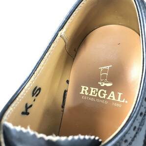 ★E03682/REGAL リーガル/ビジネスシューズ 革靴/ウィングチップ/サイズ 25EE/ブラックの画像9