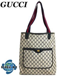 ●3D476/GUCCI グッチ/トートバッグ/肩掛け/GGスプリーム/シェリーライン/ロゴ金具/PVC/赤/黒/ブラック/レッド/オールド/ヴィンテージ