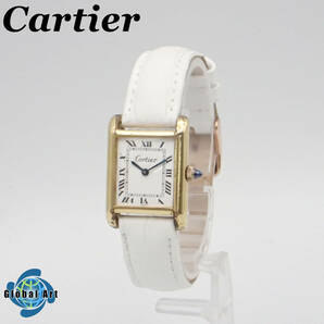 え03377/Cartier カルティエ/手巻き/レディース腕時計/ローマン/文字盤 ホワイトの画像1