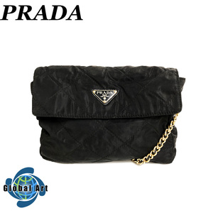 *3D505/PRADA Prada / цепь сумка на плечо / сумка на плечо / треугольник Logo /te Hsu to нейлон / нейлон / черный 