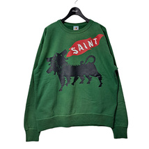 SAINT MICHAEL/セントマイケル 23AW CREW NECK SWEAT／CERBERUS　クルーネックスウェットトレーナー グリーン サイズ：XL 8047000093337_画像1