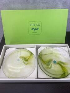 ☆★4595 未使用品 PREGO みどりの器 プレーゴ 冷麺セット 冷麺皿 5客 ガラス 器 食器 石塚硝子 現状保管品☆★