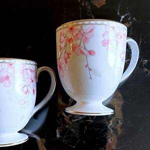 WEDGWOOD スプリングブロッサム マグカップ ウェッジウッド 桜 cherry blossoms ピンク 春 花柄 マイカ　雲母 金彩 