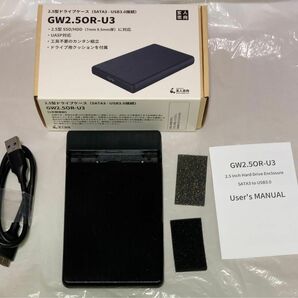 玄人志向 2.5型 HDD ケース/SSD ケース USB3.0接続 SATA 3.0 ハードディスクケース UASP対応