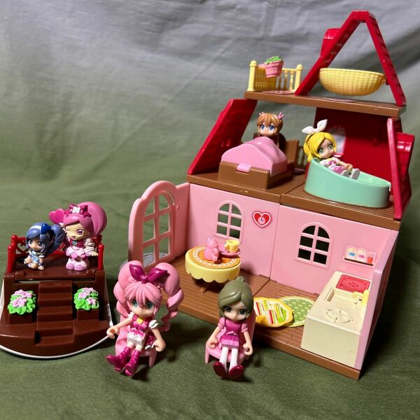 【2043A4】ハートキャッチプリキュア ドールハウス ミニハウス 人形 小物 おもちゃ 当時物