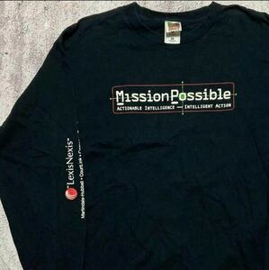 ★ LexisNexis mission impossible プリント ロンT サイズXL フルーツオブザルーム★ ビンテージ 企業 supreme stussy Google apple