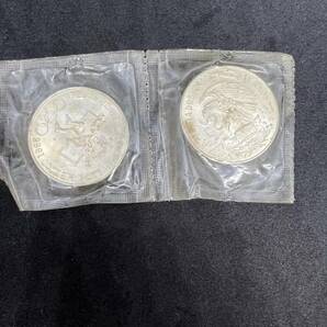 1968年 メキシコオリンピック 25ペソ 記念銀貨 2枚セット 約46g コレクション アンティークの画像1