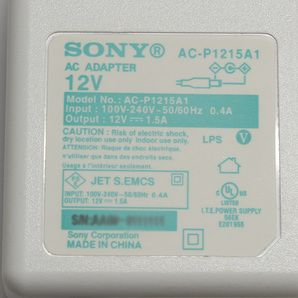 ACアダプター 12V 1.5A【純正品】【9種コネクタセット】SONY AC-P1215Aの画像2
