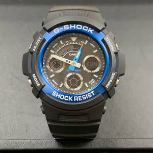 #10017 CASIO カシオ G-SHOCK ジーショック 腕時計 AW-591-2A クオーツ アナデジ カレンダー ブラック ブルー コレクション 動作確認済