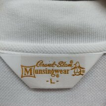 D518 Munsingwear マンシングウェア 半袖 ポロシャツ L ホワイト GOLF ゴルフ ワンポイント ロゴ 刺繍 襟 袖口 ティップ ライン スポーツ_画像7