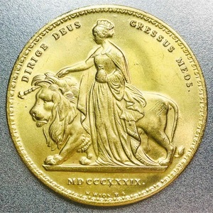 ウナとライオン ヴィクトリア女王 5ポンド金貨 1839年　レプリカコイン