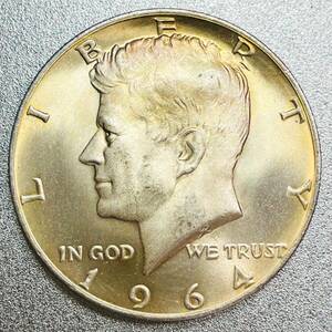 ケネディ リバティ ハーフダラー 銀貨 1964年　トーン　マルチカラー　レプリカコイン