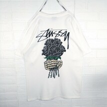 【STUSSY】リフレクター加工　スカルローズ　pigment dye　Tシャツ_画像8