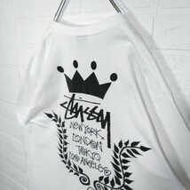 【STUSSY】ワールドクラウンロゴ　ビッグシルエット　Tシャツ_画像4