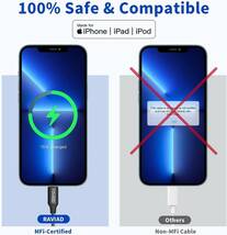 iPhone 充電ケーブル ライトニングケーブル 1M 3本セット【MFi認証】Lightningケーブル RAVIAD アイフォ_画像4