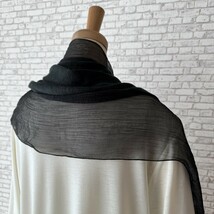 ★¥3,900→¥1,900★メーカー協賛品★新品★*品良さと高級感ある*春夏ジョーゼット*フリンジストール*日除け冷房対策*99231黒*ミセス*_画像8