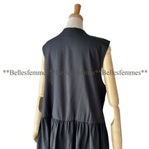 ★Belles*★新品M～L★送料185円*たっぷりギャザー*前ボタンロングベスト*ジャンスカやワンピースにも*ゆったり*ポケット付*595ブラック_画像8