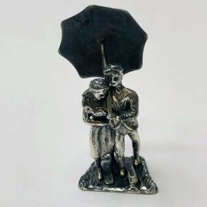 ヴィンテージ イタリア 銀製 シルバー925 カップル 男女 人形 置物 西洋彫刻
