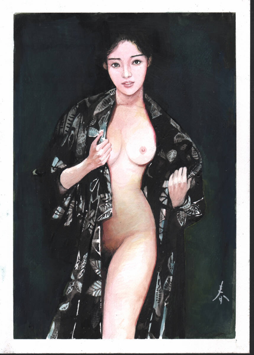 Dibujo original dibujado a mano ■ Esta es una pintura al aire libre de I Haruho ■ Tablero B4 único en su tipo 25x36 ♪ Envío gratis, obra de arte, cuadro, retrato