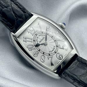 T659 分解整備・磨き済 FRANCK MULLER フランクミュラー トノーカーベックス レリーフ 1752QZ REL シルバー文字盤 クォーツ 電池式 腕時計の画像1