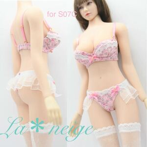 ＊La neige＊1/6 TBleague S07C ブラジャー＆ショーツ＆ストッキングセット フリル☆ TBリーグ ファイセン 衣装 服 下着 ランジェリー