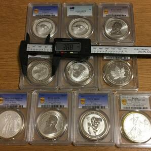 SJ56)収集品⑥世界記念銀貨コイン、メダル 1オンス 色々 10枚の画像1