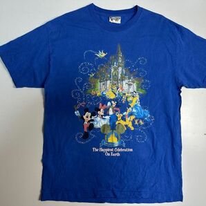 ☆US古着 Disney ディズニー ミッキー キャラクター キャラTシャツ プリント ブルー青【L】コットン       ◆4458◆の画像4