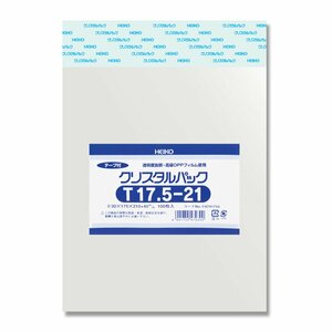 シモジマ ヘイコー 透明 OPP袋 クリスタルパック テープ付 17.5×21cm 100枚 T17.5-21