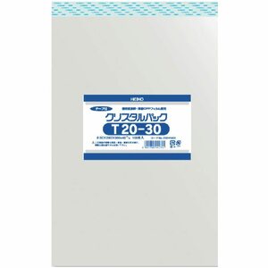 ヘイコー 透明 OPP袋 クリスタルパック テープ付 20×30cm 100枚 T20-30